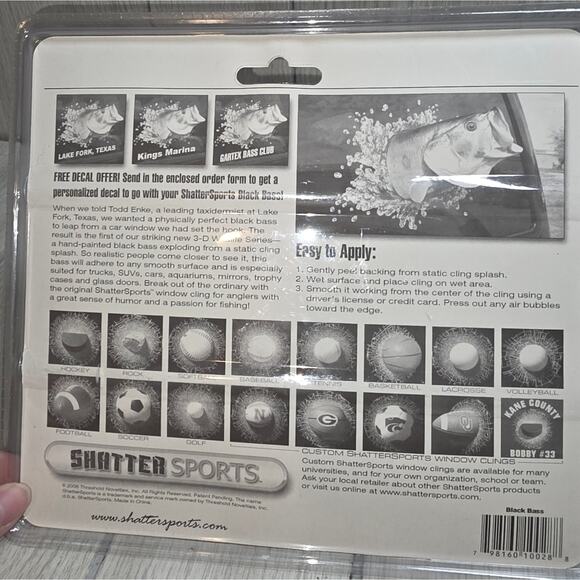 Shatter Sports 2006 3D Bass Window Decal Discontinued Fishing Boating Truck - Picture 4 of 6